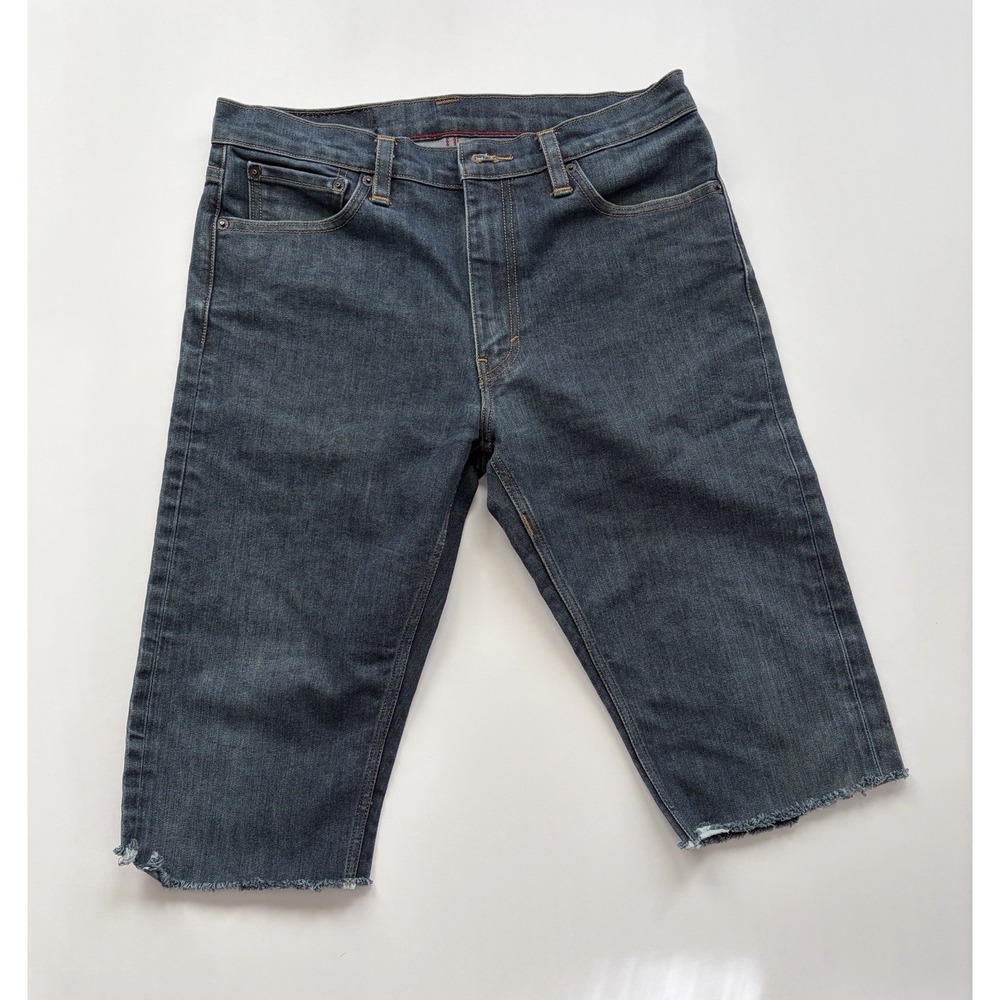 Levi's 504 Skateboarding Cut-Off Shorts 32 Blue Cordura Red‎ Lining